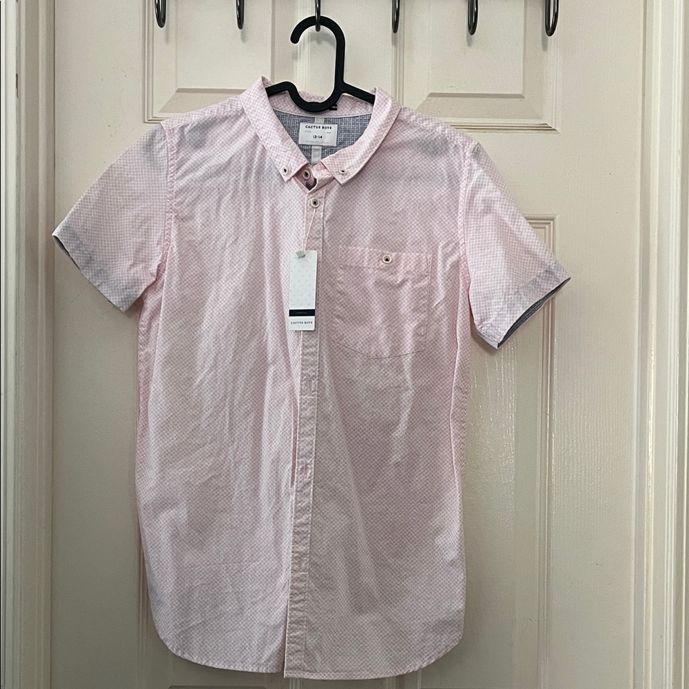Cactus Boys Brand Light Pink Casual Button Down Shirt